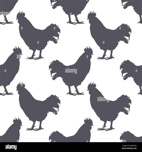 Chicken silhouette seamless pattern. Chicken meat. Background for food ...