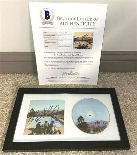 Jonas Brothers Autographed Signed Band Happiness Begins Cd Cover Framed Nick Joe Kevin Beckett