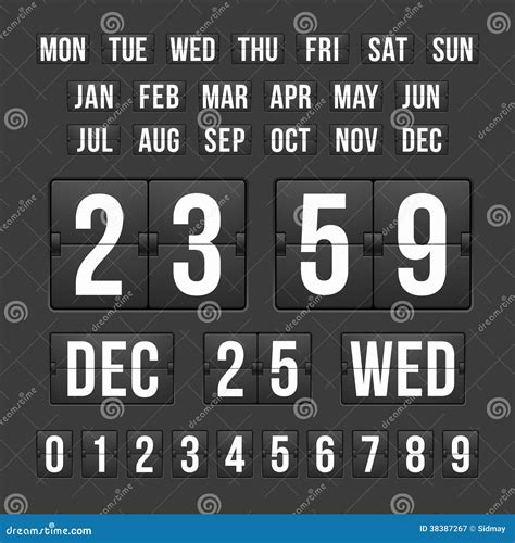 Countdown Timer And Date, Calendar Scoreboard Stock Vector - Illustration of info, analog: 38387267