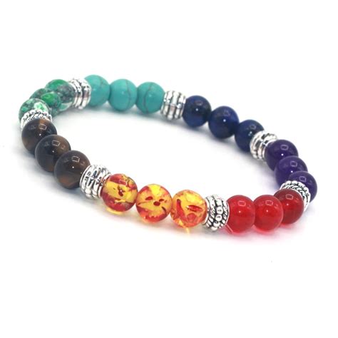 Aliexpress.com : Buy New Mens Womens 7 Chakra Bracelets Bangle Colors Mixed Healing Natural ...