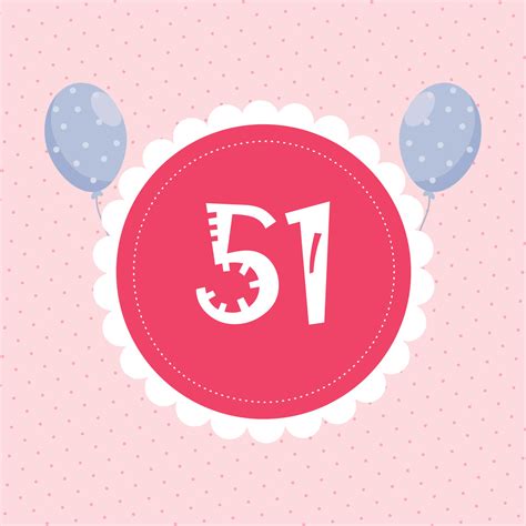 Number 51 Design with balloon for Baby Learning 22333919 Vector Art at ...