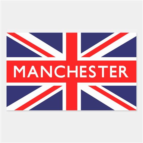 Manchester : British Flag Rectangular Sticker | Zazzle.com