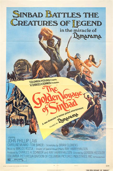 The Golden Voyage of Sinbad Original 1973 U.S. One Sheet Movie Poster - Posteritati Movie Poster ...