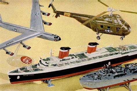 Revell jet plane & guided missile ship model kits from the 1950s ...