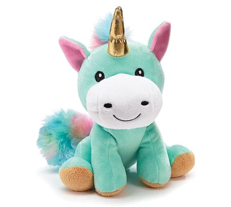 Plush Rainbow Unicorn With Gold Horn