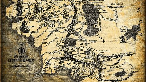 HD wallpaper: map, Middle earth, The Lord Of The Rings | Wallpaper Flare