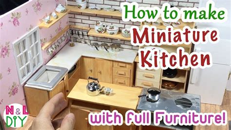 DIY Miniature Kitchen Room for Dollhouse | How to make a Miniature Kitch... | Miniature kitchen ...