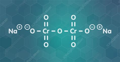 Sodium dichromate chemical structure, illustration - Stock Image - F027/9443 - Science Photo Library