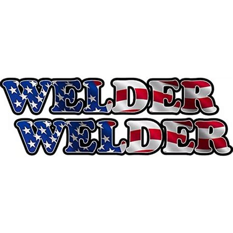 (x2) 3" Welder American Flag Decal Set MIG TIG ARC Welding Helmet 3M Reflective sticker USA ...