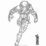 Predator Coloring Pages Alien Monster  XColoringscom sketch template