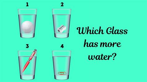 Brain Teaser for Testing Your IQ: Guess which Glass has more Water in 11 secs!