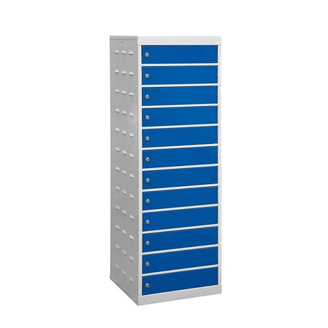 Charging laptop cabinet, 12 doors, 1460x500x500 mm, blue | AJ Products