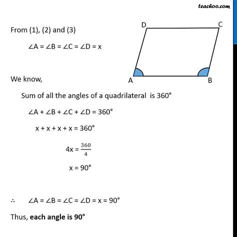 Ex 3.3, 6 - Two adjacent angles of a parallelogram have equal measure