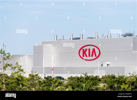 West Point, USA - April 21, 2018: Modern Kia Motors Manufacturing plant, factory, production ...