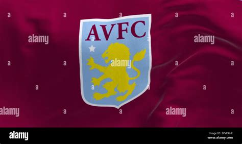 Birmingham, UK, Feb 2023: Aston Villa Football Club flag waving. Aston ...