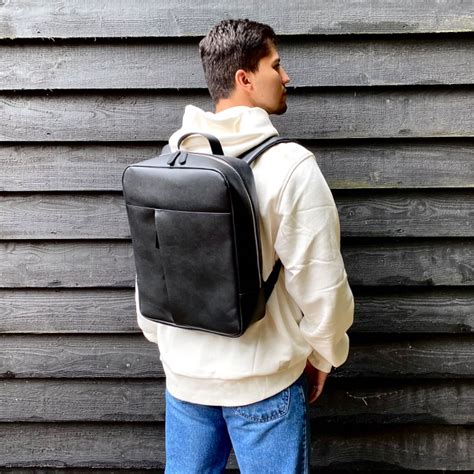 leather laptop backpack