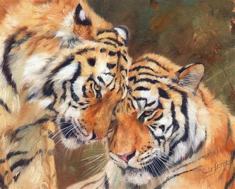 Tiger Love Painting by David Stribbling - Pixels