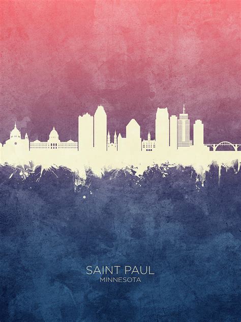 Saint Paul Minnesota Skyline Digital Art by Michael Tompsett - Fine Art America