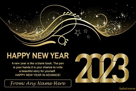 Happy New Year 2023 Wishes Card With Name Online Editing