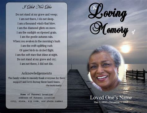 Dock Single Fold Memorial Program | Funeral Pamphlets | Funeral program ...