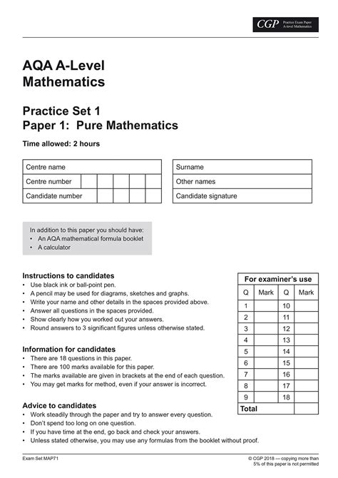 A-Level Maths AQA Practice Papers | CGP Books