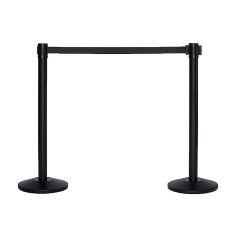 Black Retractable Stanchions with 10 Foot Retractable Belt