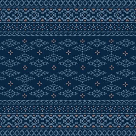 Design With Motif Ulos Ethnic Batak Cloth Design On Blue Classic Background Motif Tenun Ntt ...