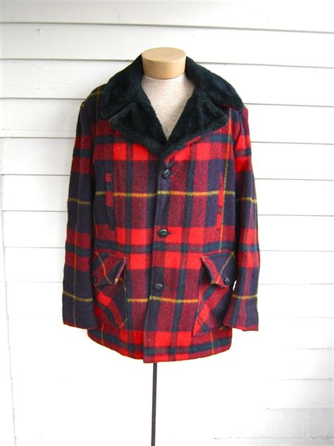 Vintage mens plaid wool winter barn coat by dirtybirdiesvintage