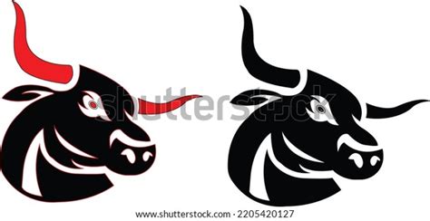 Bull Face Vector Tattoo Stock Vector (Royalty Free) 2205420127 ...