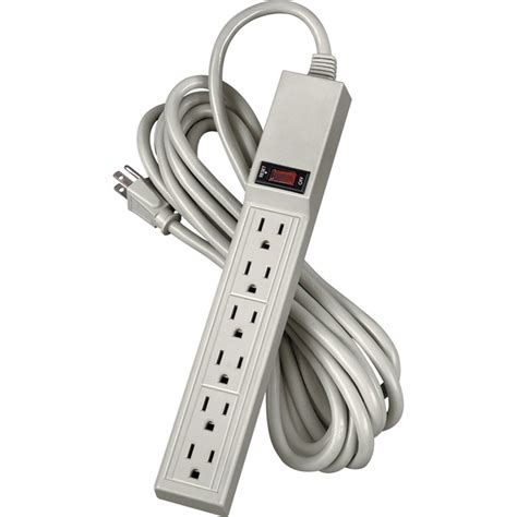 6 Outlet Power Strip 15 Long Cord 15 Amp Platinum - Fel99026 - Power Strips - Surge Protectors