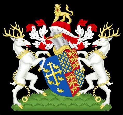 the coat of arms is shown in this image, with two white horses and one ...