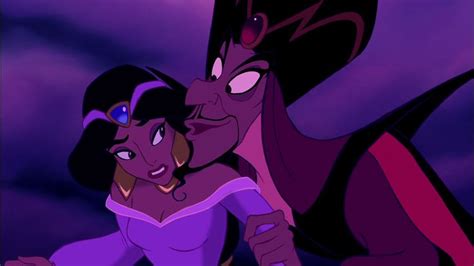 Jafar (Jonathan Freeman) and Jasmine (Linda Larkin) from "Aladdin" | Disney aladdin, Aladdin ...