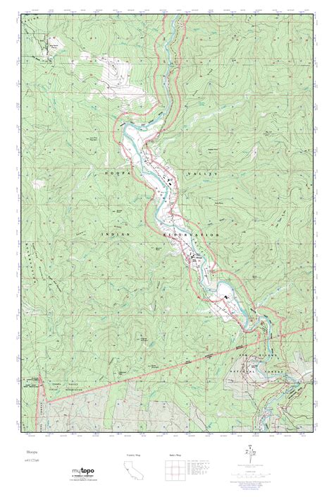 MyTopo Hoopa, California USGS Quad Topo Map