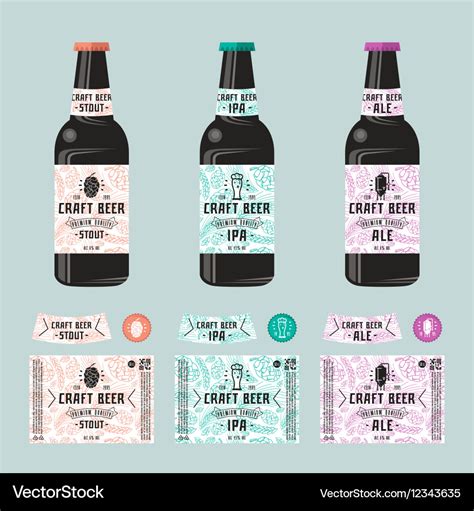 Set of templates label for craft beer Royalty Free Vector