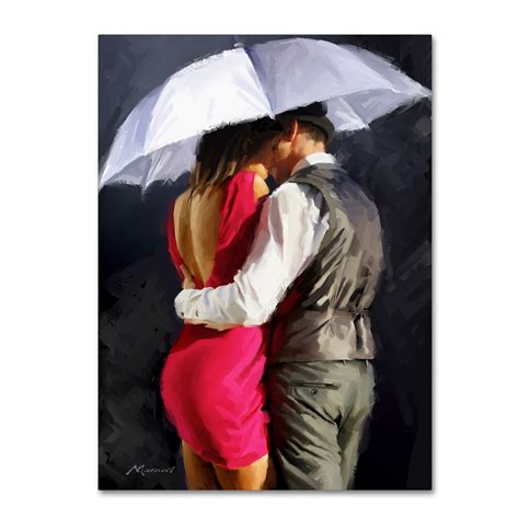 Trademark Fine Art 'Couple White Umbrella' Canvas Art by The Macneil ...