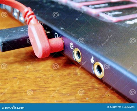 Ports on Laptop. Audio and Microphone Port Stock Image - Image of ...