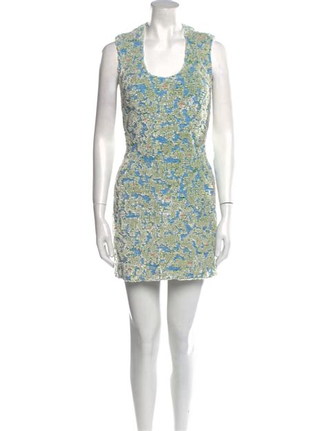 Bottega Veneta Printed Mini Dress - Green Dresses, Clothing - BOT249923 ...