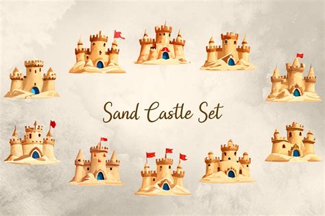 Sand Castle Set Graphic by Digitally Inspired · Creative Fabrica