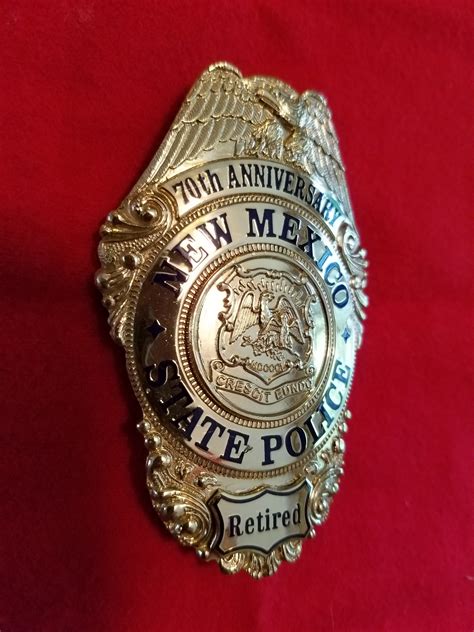 70th Anniversary New Mexico State Police retired. Hallmarked Sun badge ...