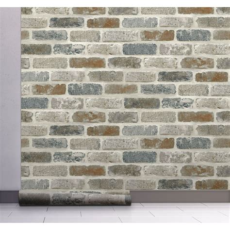 Grace & Gardenia Washed Faux Brick Wallpaper Peel & Stick , GW1003 ...
