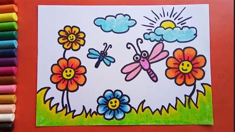 Easy Simple Flower Garden Drawing - Gavin and Griffin