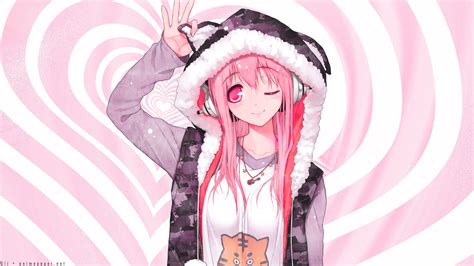 Hoodie Cute Anime Girl Pink Hair