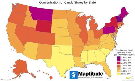 Maptitude Map: Candy Stores by State