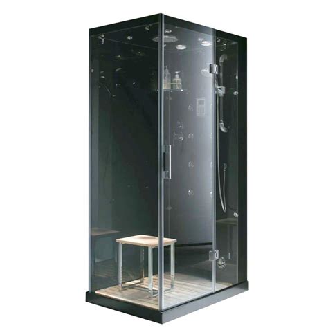 Steam Planet Jupiter Plus 43 in. x 31 in. x 86 in. Steam Shower Enclosure Kit in Black M6020R ...