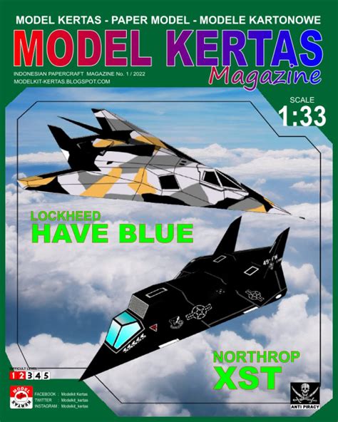 MODEL KERTAS MAGAZINE No. 1: LOCKHEED HAVE BLUE STEALTH & NORTHROP XST ...