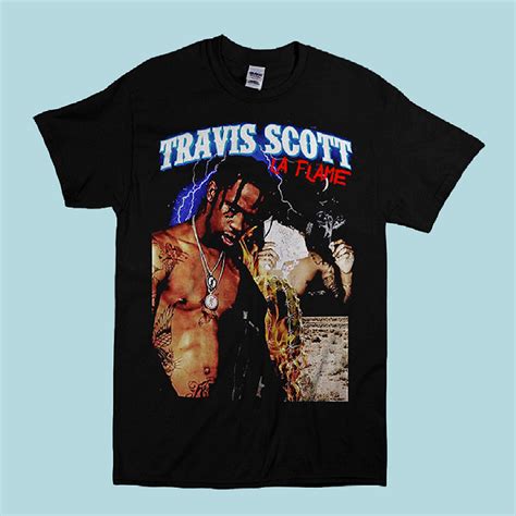 Travis Scott T-Shirt La Flame, Travis Scott Shirt, Travis Scott Tshirt ...