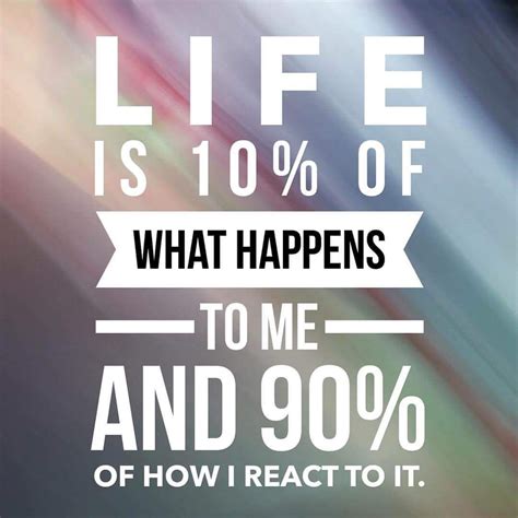 Life is 10% of what happens to me and 90% of how I react to it. | Inspirational quotes, True ...