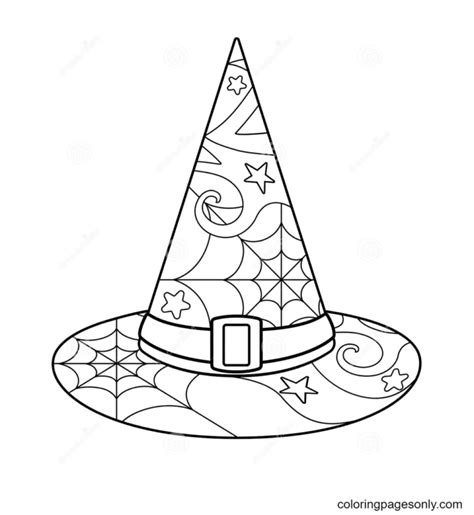 Witch Hat Coloring Pages Printable for Free Download