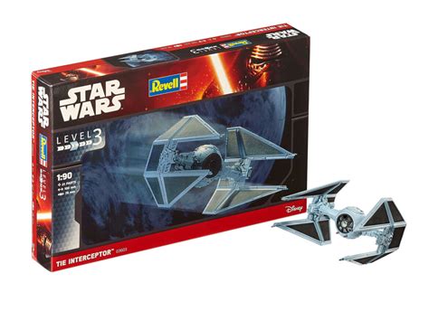 1:90 Scale Revell Star Wars TIE Interceptor Model Kit #1655 - Kent Models