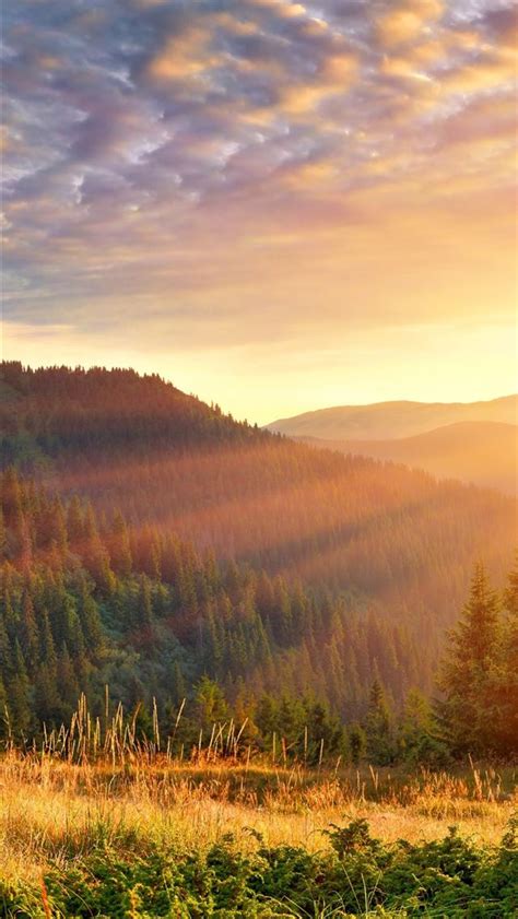 mountain scenery morning sun rays 4k iPhone Wallpapers Free Download